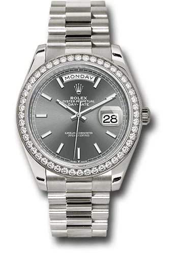 Budget-Friendly Quartz Watches for StudentsRolex White Gold Day-Date 40 Watch - Diamond Bezel - Slate Index Dial - President Bracelet - 228349rbr slip