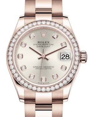 Digital Watches with Timer FunctionRolex Lady-Datejust 31 Rose Gold Silver Diamond Dial & Diamond Bezel Oyster Bracelet 278285RBR