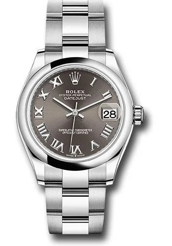 Fashionable Quartz Watches for Women with Leather StrapsRolex Steel and White Gold Datejust 31 Watch - Domed Bezel - Dark Grey Roman Dial - Oyster Bracelet - 2020 Release - 278240 dkgro