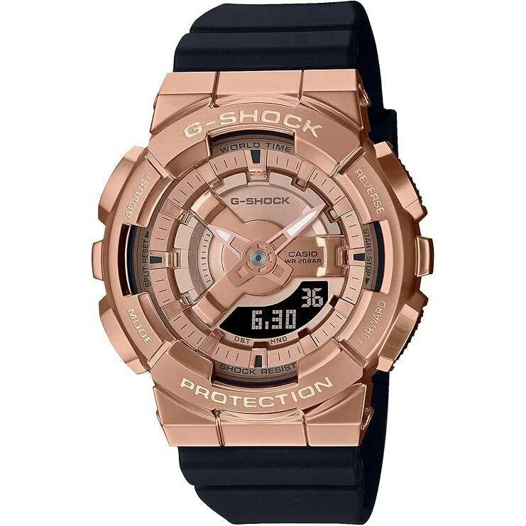 Women’s Watches with Swarovski CrystalsCASIO G-SHOCK MID-SIZE MODEL METAL COVERED PINK GOLD & BLACK LADIES WATCH GM-S110PG-1AJF