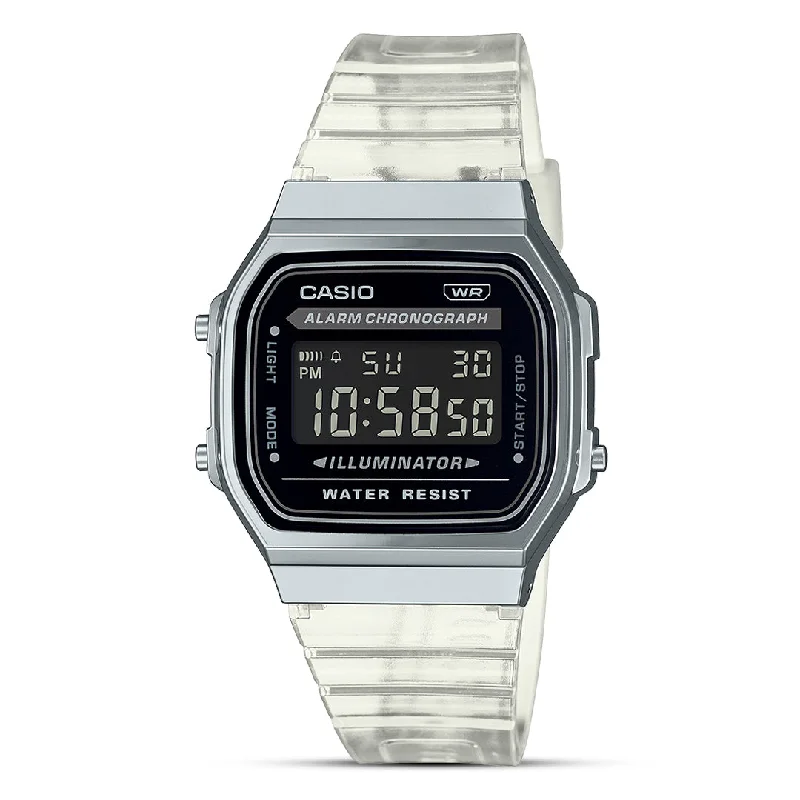 Watches with Matte Finish Cases for a Sophisticated LookCasio Vintage Digital Black Dial Unisex Watch | A168XES-1BDF