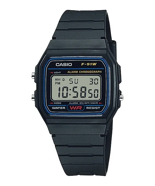 Stainless Steel Dress Watches for BusinessmenCasio F91W-1 Classic Digital Watch