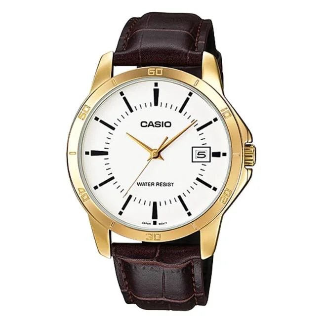 Minimalist Analog Watches for Everyday WearCasio Men's MTP-V004GL-7A Date Quartz Watch with Genuine Leather