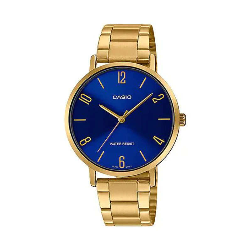 Mechanical Watches with Hand-Winding MechanismCasio Minimalistic Gold-Tone Blue Dial Women's Watch| LTP-VT01G-2BUDF