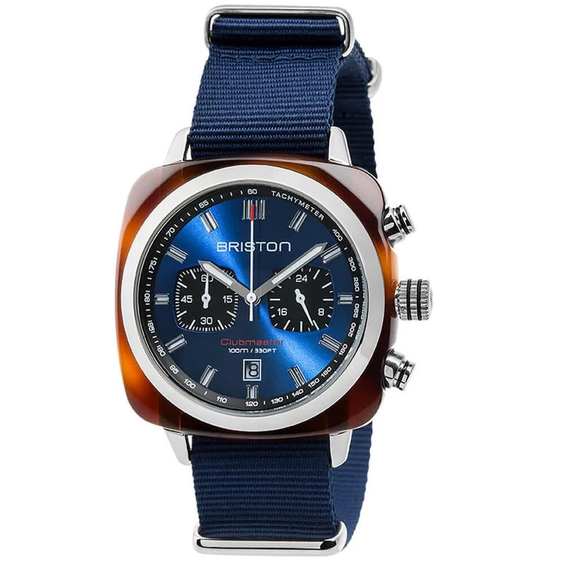 Briston Blue Clubmaster Sport Nylon Chronograph Briston Watch 17142.SA.TS.9.NNB