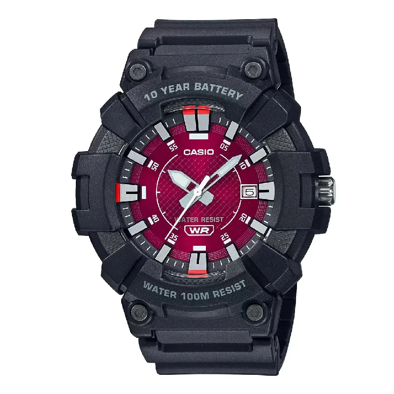 Minimalist Analog Watches for Everyday WearCasio Youth Sports Red Dial Resin Strap Men's Watch | MW-610H-4AVDF