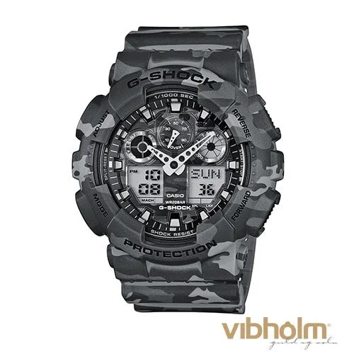 Analog-Digital Hybrid Watches for Dual FunctionalityCASIO - G-Shock Herreur - camoflage resin GA-100CM-8AER