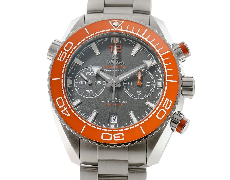 Analog-Digital Hybrid Watches for Dual Functionality46mm Planet Ocean 600m Co-Axial Master Chronometer Orange Ceramic Bezel Grey Dial