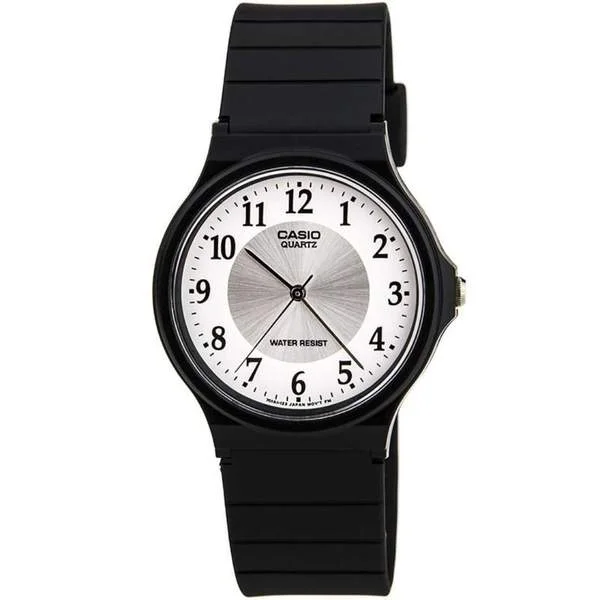 Retro-Inspired Quartz Watches for Retro LoversCasio Analogue Silver Dial Resin Strap Unisex Watch| MQ-24-7B3LDF