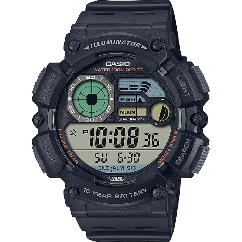 Watches with Dauphine-Style Hands for an Elegant LookCasio WS1500H-1 Fish HD Digital