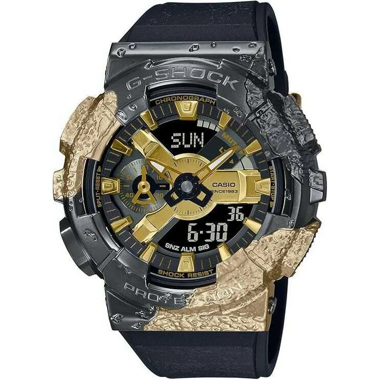 Ceramic Cased Watches with Mother-of-Pearl DialsCASIO G-SHOCK 40TH ANNIVERSARY ADVENTURER'S STONE BLACK & GOLD MEN WATCH GM-114GEM-1A9JR