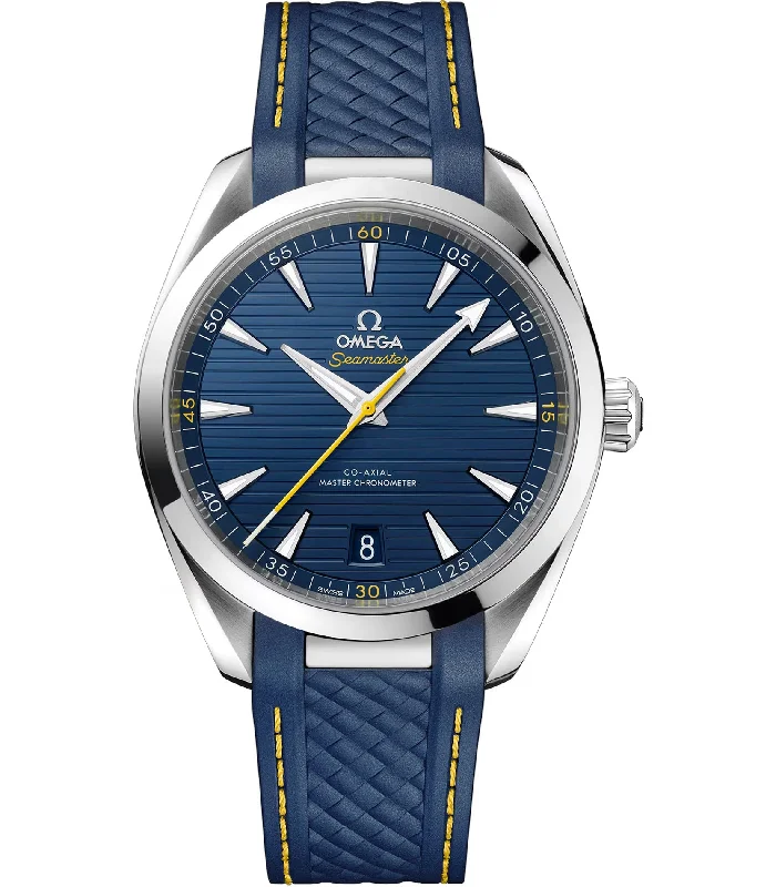 Watches with Braided Straps for a Handmade Touch41mm Aqua Terra 150M Steel Blue Dial Auto