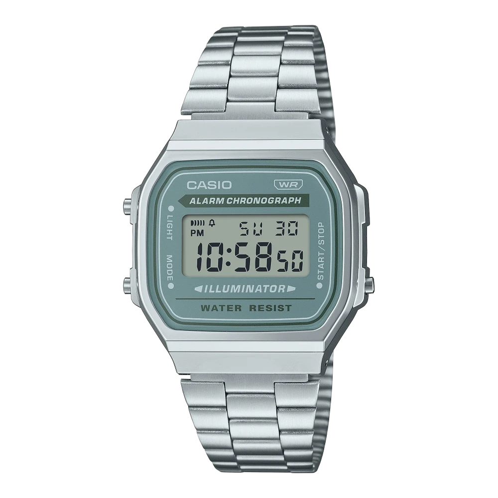 Watches with GMT FunctionCasio Vintage Grey Digital Stainless Steel Men's Watch| A168WA-3AYDF