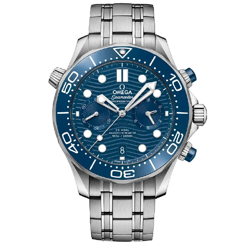 Watches with Rubber Straps for Comfort and DurabilitySeamaster Diver 300m Co‑Axial Master Chronometer Chronograph 44 mm 210.30.44.51.03.001