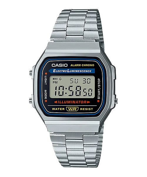 Square Dial Watches with Modern DesignCasio Classic Digital Stainless Steel Watch A168WA-1