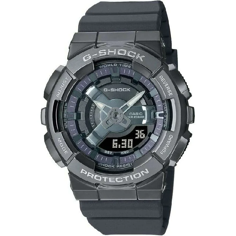 Watches with Rubber Straps for Comfort and DurabilityCASIO G-SHOCK MID-SIZE MODEL METAL COVERED DARK GREY LADIES WATCH GM-S110B-8AJF