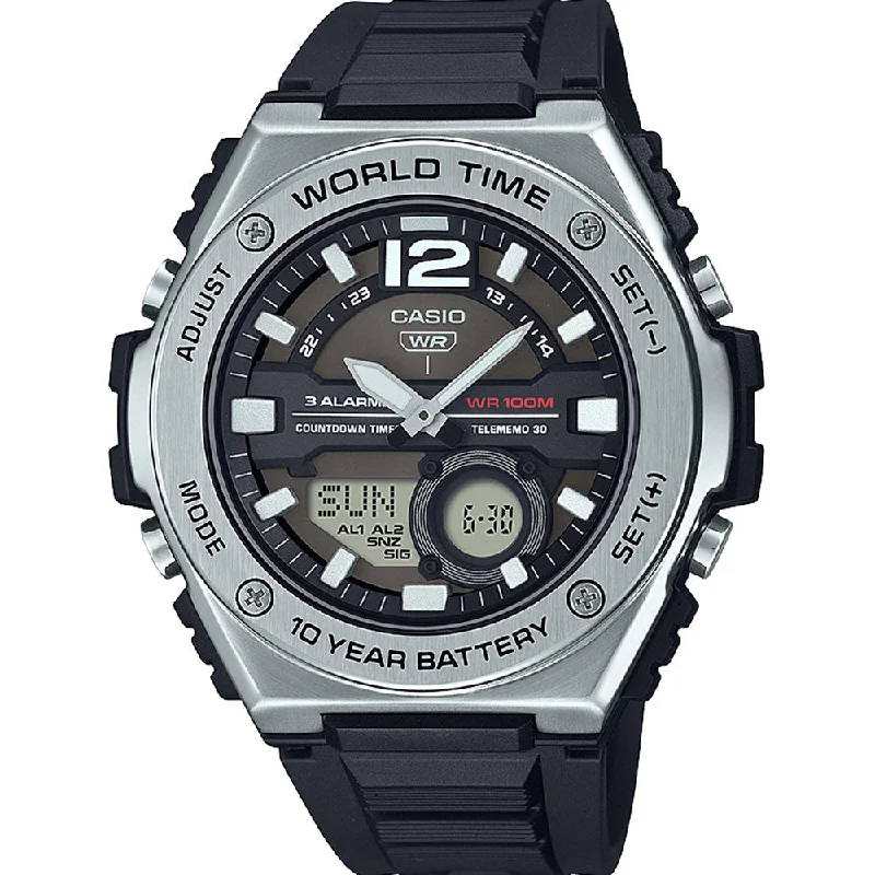 Watches with Dauphine-Style Hands for an Elegant LookCasio MWQ100-1A World Time Watch