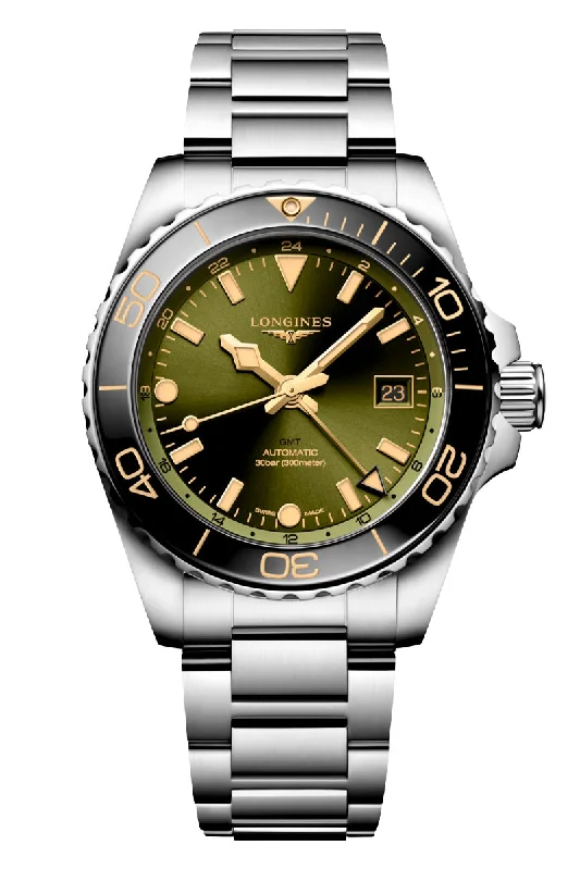 Wristwatches with Second Time Zone FeatureLongines HydroConquest GMT L3.790.4.06.6