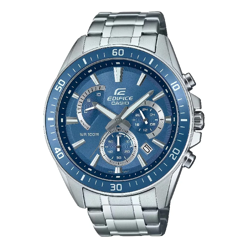 Diamond-Encrusted Luxury Watches for Special OccasionsCasio Edifice Silver Stainless Steel Blue Dial Watch EFR552D-2A