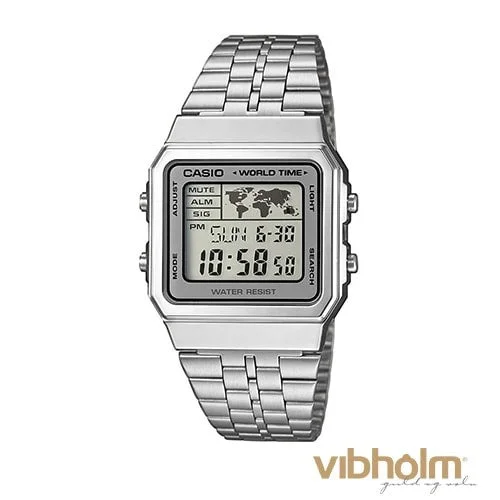 Watches with Baton-Style Hands for a Classic LookCasio - Classic Ur - stål/resin A500WEA-7EF