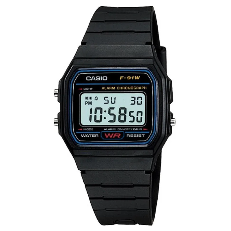 Casual Watches for Weekend OutingsCasio Classic Black Resin Digital Men's Watch - F91W-1