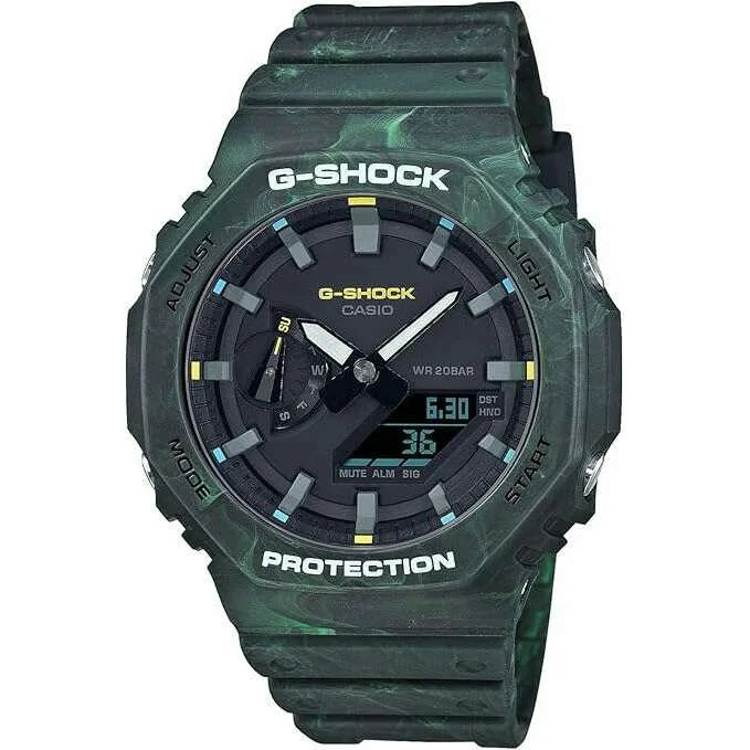 Outdoor Adventure Watches with CompassCASIO G-SHOCK MYSTIC FOREST SERIES ANALOG DIGITAL GREEN MEN WATCH GA-2100FR-3AJF