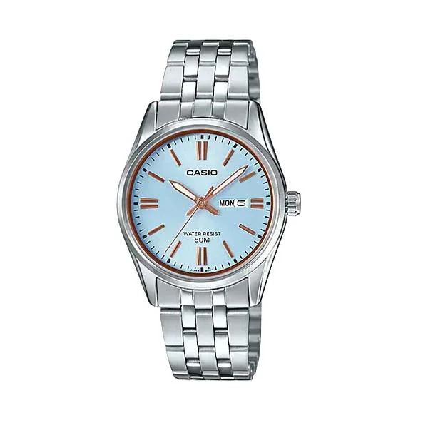 Watches with Heart Rate and Blood Pressure MonitorCasio Enticer Ice Blue Dial Woman's Watch LTP-1335D-2AVDF