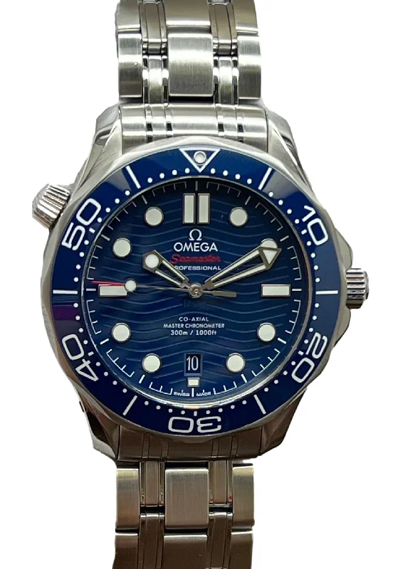 Casual Watches for Weekend OutingsOmega Seamaster Diver 300M Ceramic 210.30.42.20.03.001 Blue Wave Dial Automatic Men's Watch