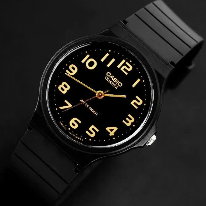 Watches with Baton-Style Hands for a Classic LookCasio Analogue Black Dial Resin Strap Unisex Watch| MQ-24-1B2LDF