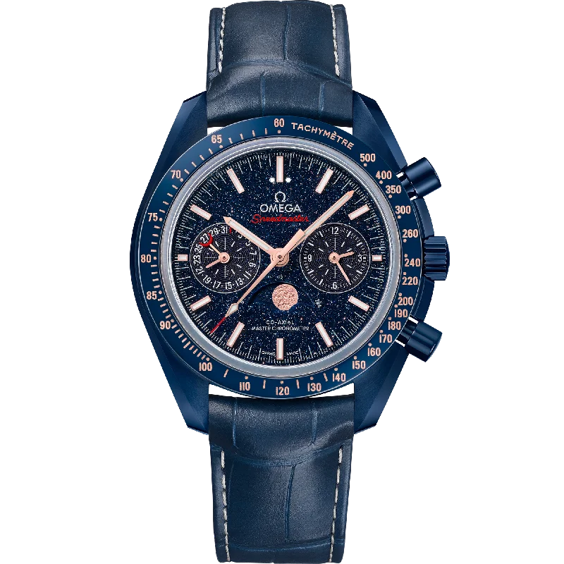 Square Dial Watches with Modern DesignSPEEDMASTER MOONPHASE BLUE CERAMIC 44.25MM 304.93.44.52.03.002