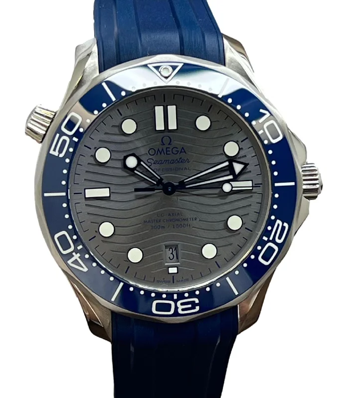 Watches with Multiple Time Zone DisplaysOmega Seamaster Diver 300M Ceramic 210.32.42.20.06.001 Grey Dial Automatic Men's Watch