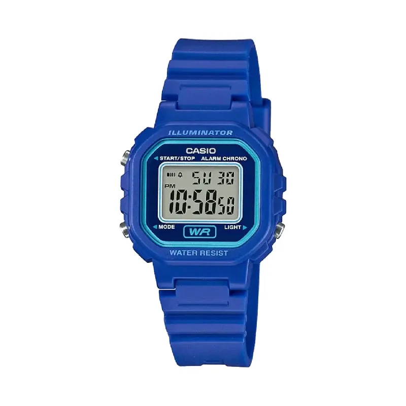 CASIO ILLUMINATOR BLUE RESIN STRAP LADIES WATCH | LA-20WH-2ADF