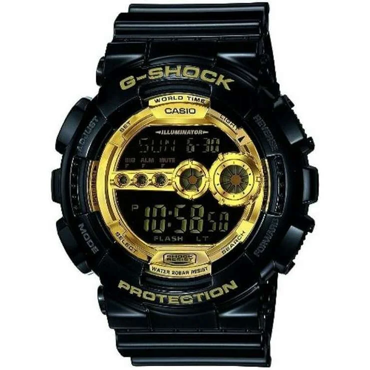 Watches with Silicone Straps for a Soft FeelCASIO G-SHOCK BLACK x GOLD SERIES DIGITAL MEN WATCH GD-100GB-1JF