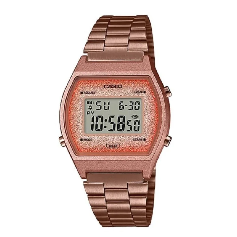 Mechanical Watches with Hand-Winding MechanismCasio Vintage Digital Copper Tone Stainless Steel Ladies Watch| B640WCG-5DF