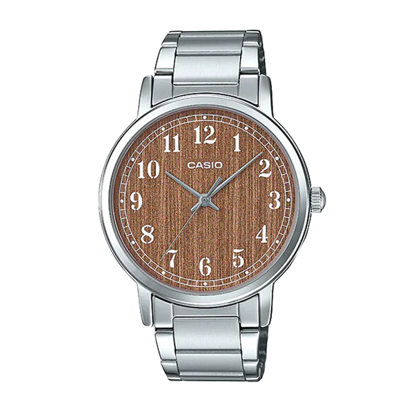 Leather Band Watches with Quick-Release BucklesCasio Minimalistic Brown Dial Watch For Women LTP-E145D-5B2DF