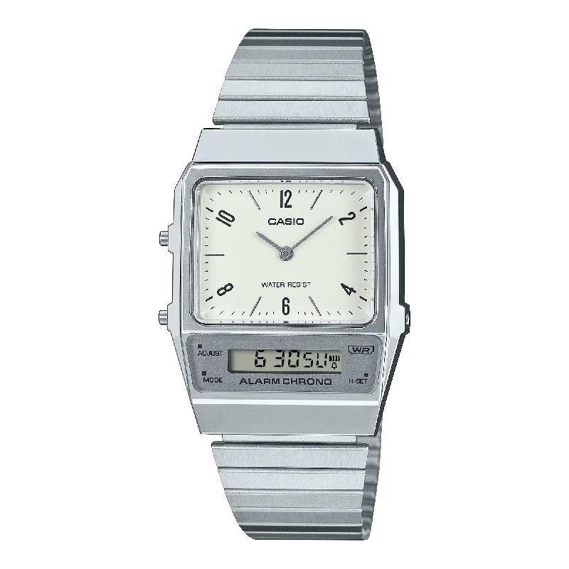 Watches with Baton-Style Hands for a Classic LookRetro Unisex WR - AQ-800E-7A2DF