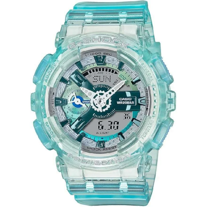 Watches with Gold Plated Cases for a Luxurious LookCASIO G-SHOCK WEB-EXCLUSIVE ANALOG DIGITAL BLUE GREEN LADIES WATCH GMA-S110VW-2AJF