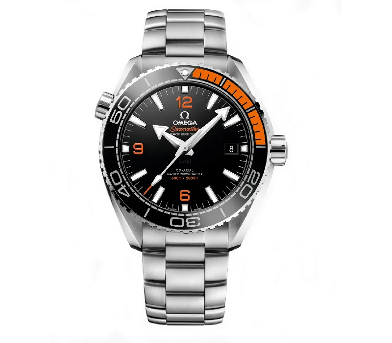 Watches with GMT Function44mm Planet Ocean Black Dial Stainless Steel Bracelet