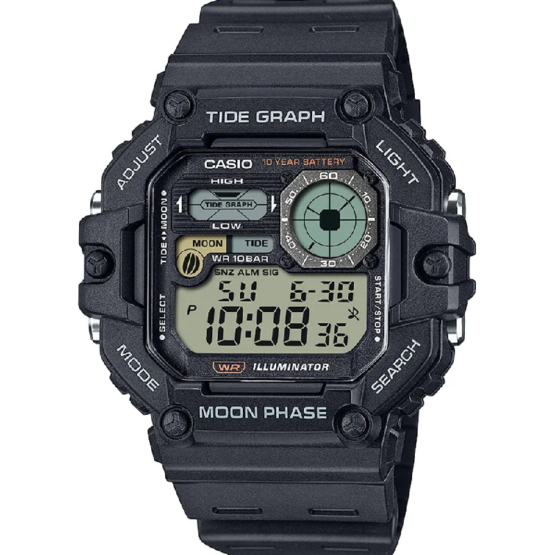 Watches with Multiple Time Zone DisplaysCasio WS1700H-1A Tide Graph Digital