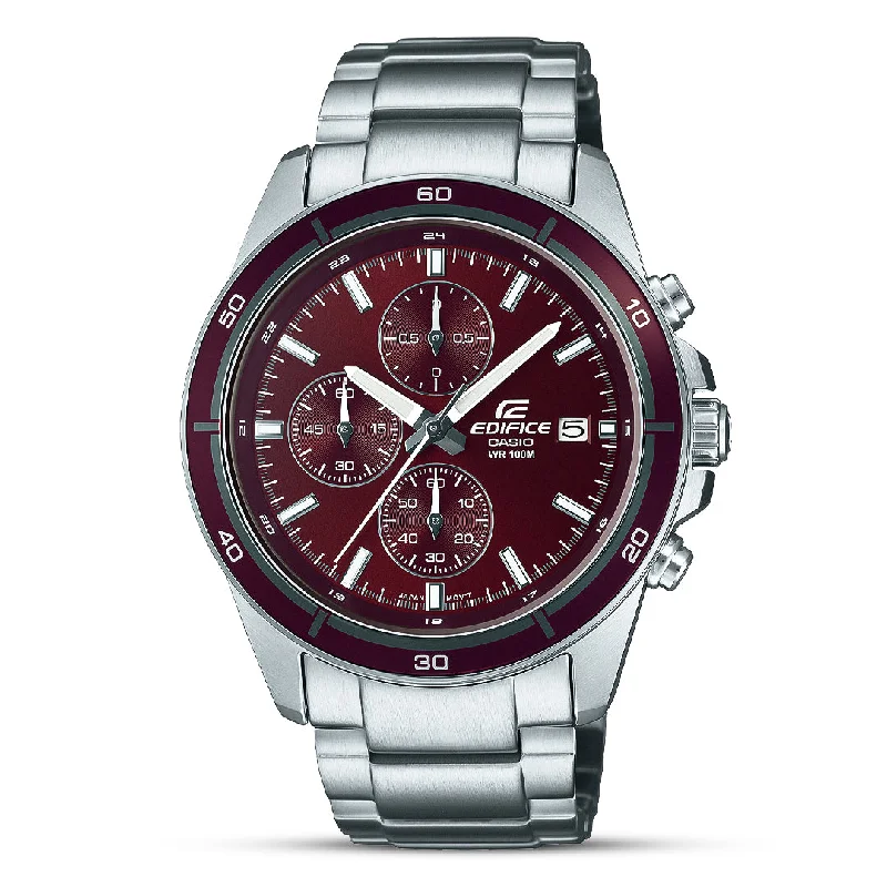 Ceramic Cased Watches with Mother-of-Pearl DialsCasio Edifice Chronograph Red Dial Men's Watch | EFR-526D-5CVUDF