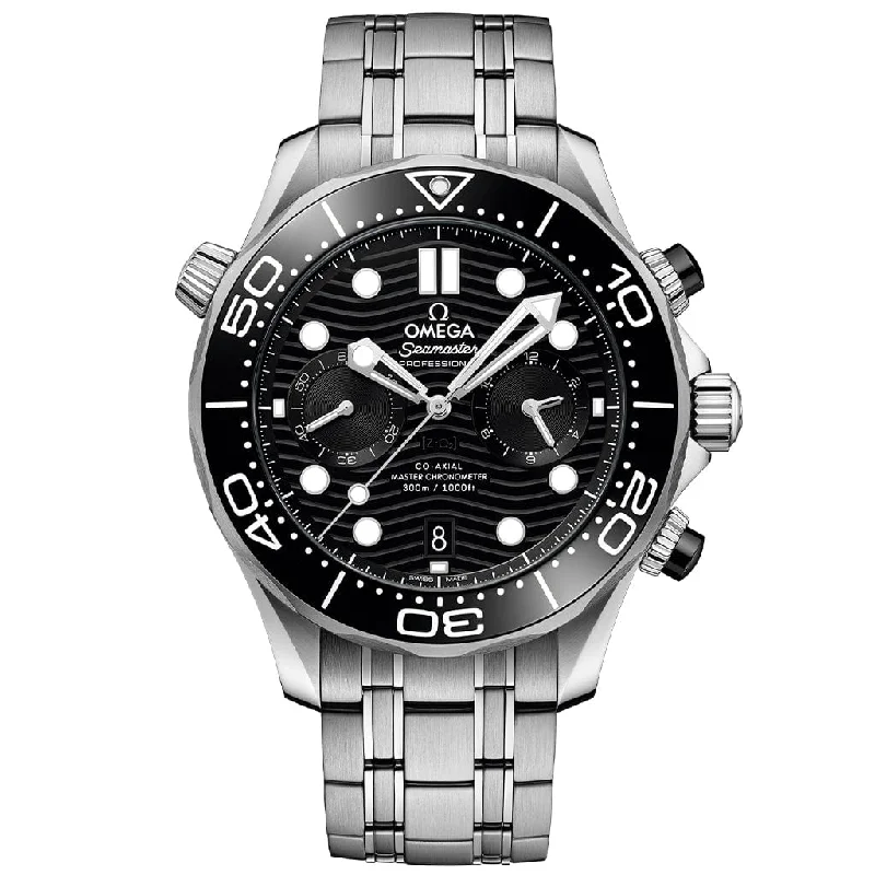 Watches with Stainless Steel PVD Coating for Scratch ResistanceSeamaster Diver 300m Co‑Axial Master Chronometer Chronograph 44 mm 210.30.44.51.01.001