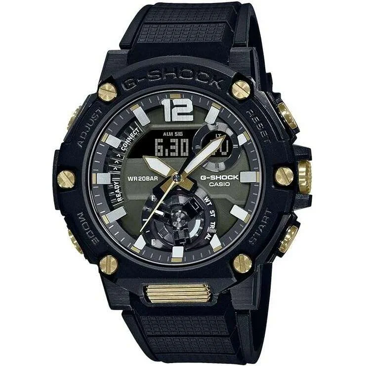 Watches with Silicone Straps for a Soft FeelCASIO G-SHOCK G-STEEL SOLAR SMARTPHONE-LINKED BLACK & GOLD MEN WATCH GST-B300B-1AJF