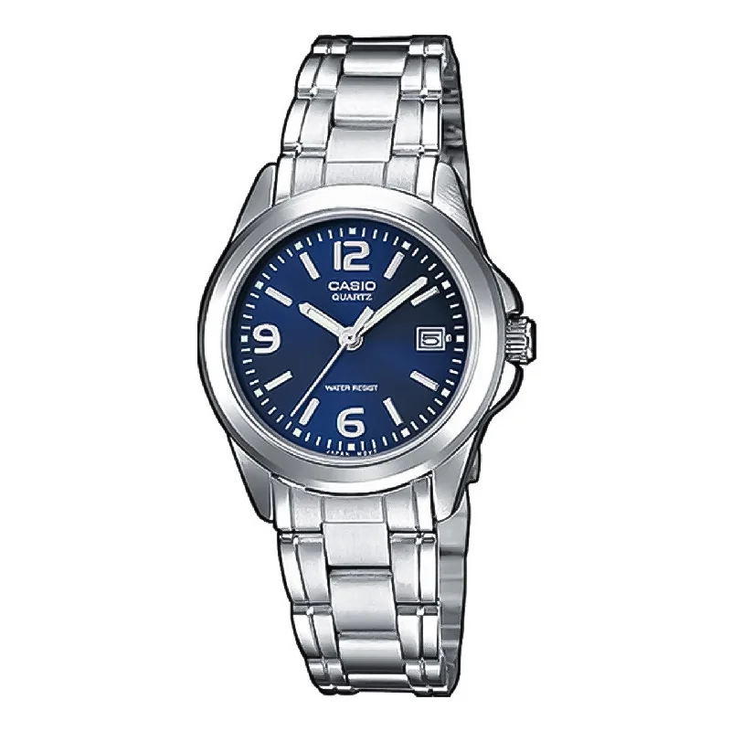 Round Dial Watches with Roman NumeralsCasio Enticer Blue Dial  Ladies Watch | LTP-1215A-2ADF