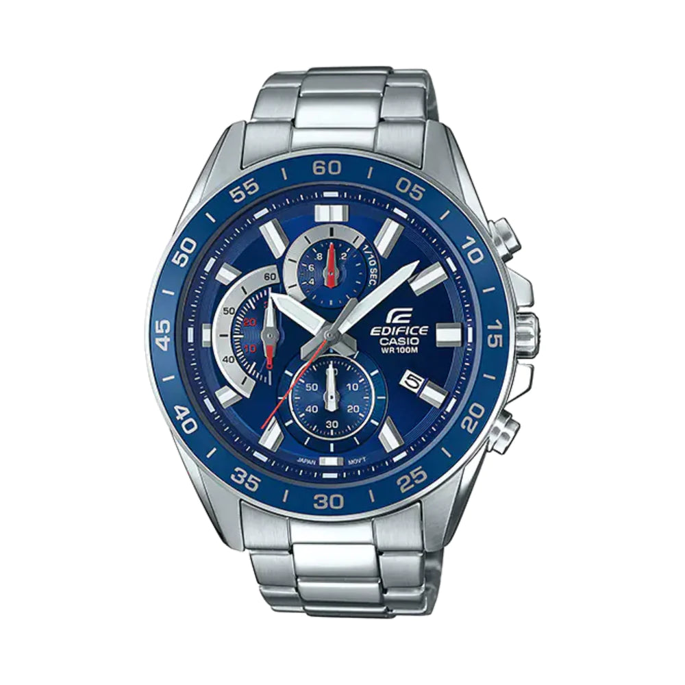 Wristwatches with Second Time Zone FeatureCasio Edifice Blue Chronograph Analog Men's Watch| EFV-550D-2AVUDF